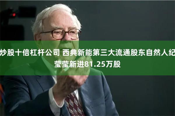 炒股十倍杠杆公司 西典新能第三大流通股东自然人纪莹莹新进81.25万股