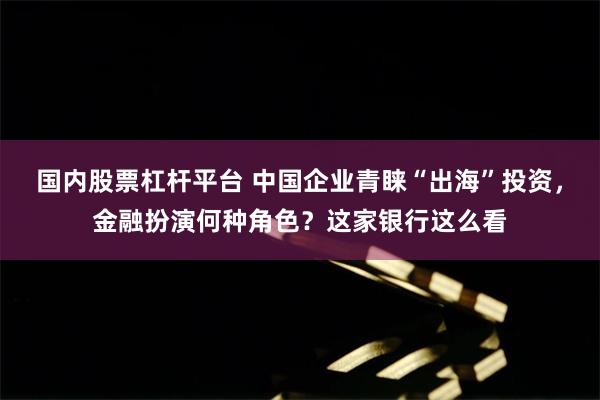 国内股票杠杆平台 中国企业青睐“出海”投资，金融扮演何种角色？这家银行这么看